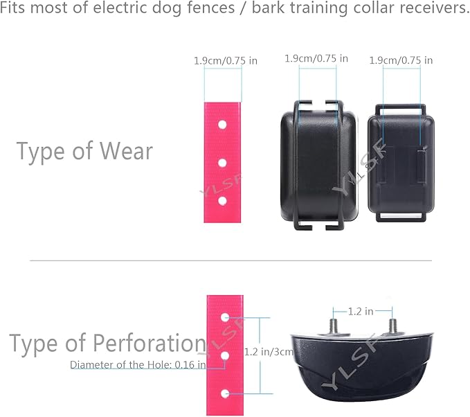 Quick Snap Bungee Dog Collar Strap with D Ring for Most of Electronic Training Shock Collar Receivers-Adjustable Durable Waterproof Odorless 3/4 Inch TPU Collar Replacement for Barking Fence