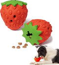 Strawberry Dog Puzzle Toy, Interactive Dog Toys for Small Medium Large Breed, Treat Dispensing Dog Toys, Pet Chew Toys for Moderate Chewers, Dogs Birthday Gifts (Red)