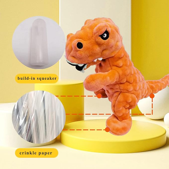 LWBMG Squeaky Dog Toys Stuffed Dog Toys Cute Dinosaur Plush Dog Toy with Crinkle Paper Durable Dog Chew Toys for Small Medium and Large Dogs