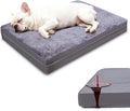 Waterproof Dog Bed for Crate - Outdoor Crate Pad for Small Medium Dogs, Orthopedic Egg Crate Foam, Anti-Slip, Reversible & Washable Cover, 29" x 18", Gray