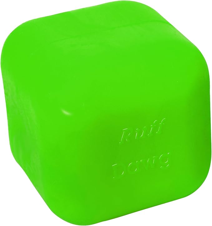 Ruff Dawg Dawg-Cube – Tough Rubber Dog Toy – Bouncy, Floating Toy for Aggressive Chewers – Gentle on Teeth & Gums – Ideal for Outdoor Play, Fetch & Exercise