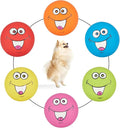 Latex Dog Squeaky Toys, Smile Face Squeaky Balls for Dogs Chewing Durable Teething Rubber Soft Interactive Fetch Play Dog Balls for Puppy Small Pet Dogs (6 PCS)…