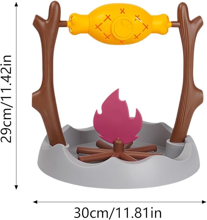 Cat Treat Dispenser, Pets Dry Foods Dispenser, Cats Campfire Treat Slow Feeder, Unique Rotatable Roast and Flame, Interactive Slow Food Puzzle Feeder for Indoor Cats and Dogs