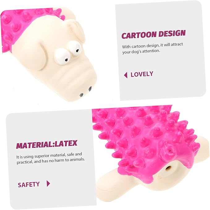Yardwe Cartoon Design Dog Chew Toy Latex Puppy Teething Toy Squeaky Feature for Fun Pet Playtime