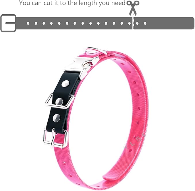 Quick Snap Bungee Dog Collar Strap with D Ring for Most of Electronic Training Shock Collar Receivers-Adjustable Durable Waterproof Odorless 3/4 Inch TPU Collar Replacement for Barking Fence