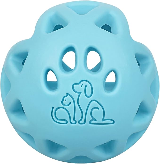 Interactive Dog Ball Cover, Dog Toy Puzzle Ball – Expands Toy Size for Extended Play. Made of Durable Natural Rubber for Tough chewers. (Blue)