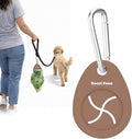 Dog Poop Bag Holder Charm for Hands-Free Carry of Used Poop Bag, Durable Eco-Friendly Silicone Dog Walking Accessory with Carabiner Clip - Mocha