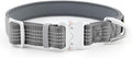 Plutus Pet Reflective Dog Collar with Aviation Aluminum Buckle, Neoprene Padded for Comfort, Lightweight, Heavy Duty Nylon Collar for Puppy Small Medium Large Dogs (Gray, M)