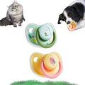 Cats Dog Soft Silicone Pacifier Small Pet Pacifier Chew Toy Pet Chew Toy Animal Accessories Decoration (Green+Yellow)