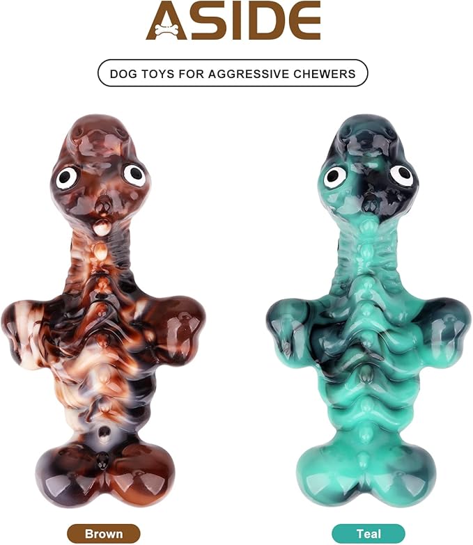ASIDE Dog Toys for Aggressive Chewers,Dog Chew Toys for Large Dogs,Tough Dog Toys,Indestructible Dog Toys,Dog Toys for Medium Large Dogs Breed, Real Bacon Flavor (Brown)