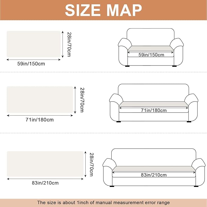 Couch Cover for Dogs, Non Slip Fuzzy Pet Couch Covers for Sofa,Pet Friendly Dog Mat for Couches and Sofas,Thick Soft Sofa Slipcovers Cushion Protector(White, 28 x 83/70 x 210cm)