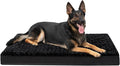 KSIIA Dog Crate Bed Waterproof Extra Large Dog Bed Soft Rose Velvet Supportive Kennel Pad Egg Crate Foam with Removable Washable Cover & Non-Slip Bottom, 47 x 29 Inch, Black