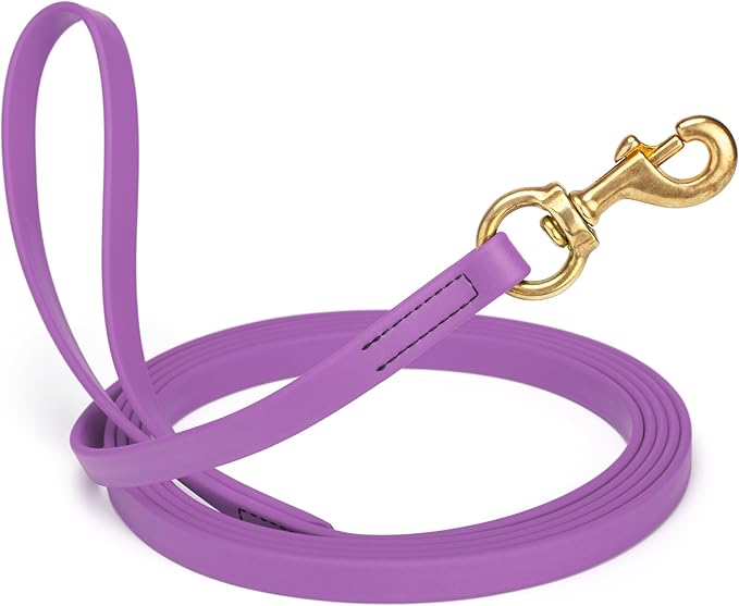 Viper Biothane K9 Working Dog Leash Waterproof Lead for Tracking Training Schutzhund Odor-Proof Long Line with Solid Brass Snap for Puppy Medium and Large Dogs, 20ft Amethyst Purple