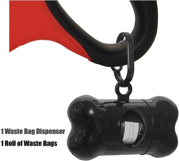 13 ft Retractable Dog Leash for Large Dogs up to 26 lbs,Tangle-Free Nylon Tape,Red S