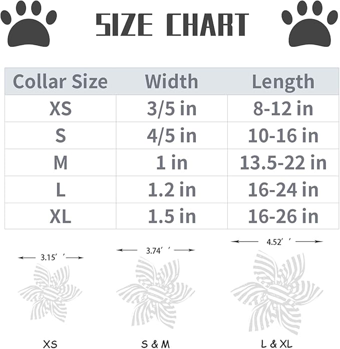 Lionet Paws Design Dogs Collar Cute Adjustable Flower Dog Collars for Girl Female Small Medium Dogs with Tulips M