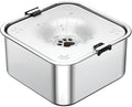 No Spill Dog Water Bowl 3L/101oz Stainless Steel Slow Drinking Water Bowls with Floating Disk, Anti-Splash Spill Proof Dog Dispenser for Messy Drinkers, Home & Travel Use (Light Gray)