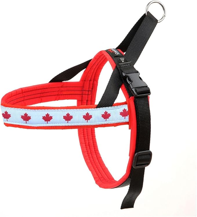 ComfortFlex Patriotic Dog Harness – Fully Padded, Adjustable, Lightweight No-Choke, No-Pull, Non-Chafing Design for Active Dogs, Enhanced Control, Made in The USA - Medium, Canadian Patriot