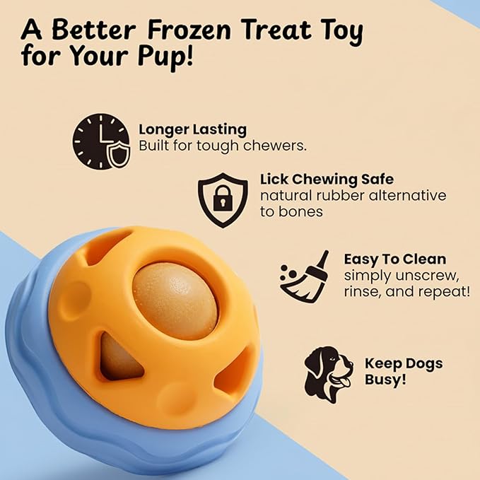 Nocciola Enrichment Dog Toys Set for Aggressive Chewers, Frozen Treat Molds & Interactive Feeder, Freezable Rubber Dog Licking Toy for Long-Lasting to Keep Them Busy, Engagement & Anxiety Relief
