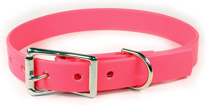 Waterproof Dog Collar (Medium: 14"-18", Pink)
