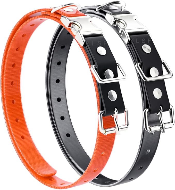 Quick Snap Bungee Dog Collar Strap with D Ring for Most of Electronic Training Shock Collar Receivers-Adjustable Durable Waterproof Odorless 3/4 Inch TPU Collar Replacement for Barking Fence