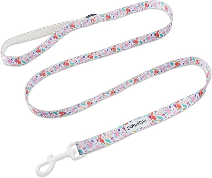 5 FT Stylish Dog Leash, Soft Dog Leashes with Comfortable Padded Handle, Metal Carabiner Clip, Strong No Pull Pet Leash for Small Medium Dogs for Walking, Shopping and Running