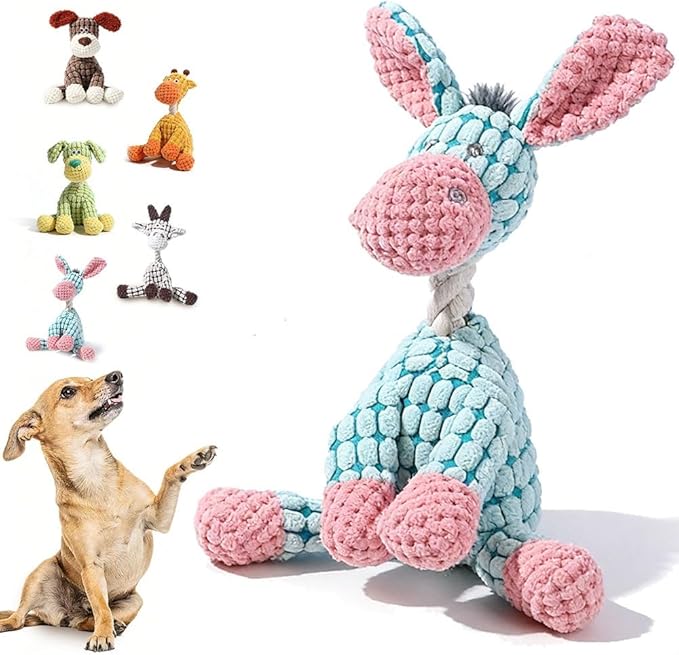 2026 New Indestructible Dog Toy, Dog Toys for Aggressive Chewers, Interactive Dog Squeaky Toys Soft Puppy Chew Toy for Small Medium Large Dogs (Blue)