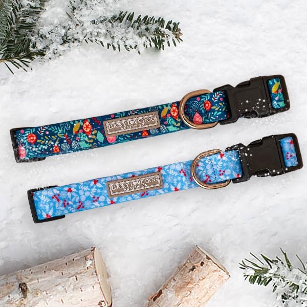 Lucky Love Dog - Adjustable Dog Collar with Easy Click Buckle for Large Ones, Durable, & Comfortable for Male & Female Dogs, Pet Collar for Puppies & Adult Dogs - Sweet Holiday, X-Large
