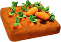 Carrot Dog Toy - Snuffle Mat, Plush Puzzle, Enrichment and Interactive Hide and Seek Pet Toy With 12 Carrots