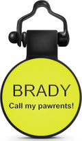 SiliDog - The Original Silicone Silent Dog Tag - Personalized Engraved Soundless Pet ID - As Seen On Shark Tank - Durable - Never Fades - Circle - Yellow