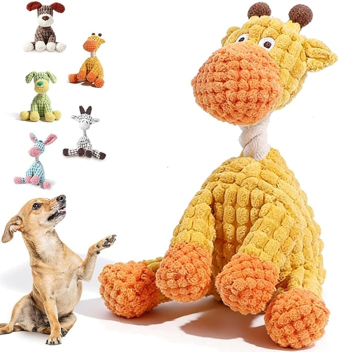 2026 New Indestructible Dog Toy, Dog Toys for Aggressive Chewers, Interactive Dog Squeaky Toys Soft Puppy Chew Toy for Small Medium Large Dogs (Orange)