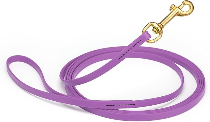 Viper Biothane K9 Working Dog Leash Waterproof Lead for Tracking Training Schutzhund Odor-Proof Long Line with Solid Brass Snap for Puppy Medium and Large Dogs, 15ft Amethyst Purple