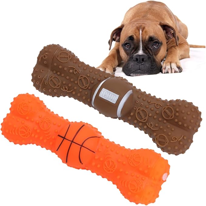 NOLITOY 2pcs Creative Dog Chew Toy Squeaky Interactive Toy for Teeth Cleaning Funny Sound Adorable Design for Pet Playtime No Rope Included for Chewers