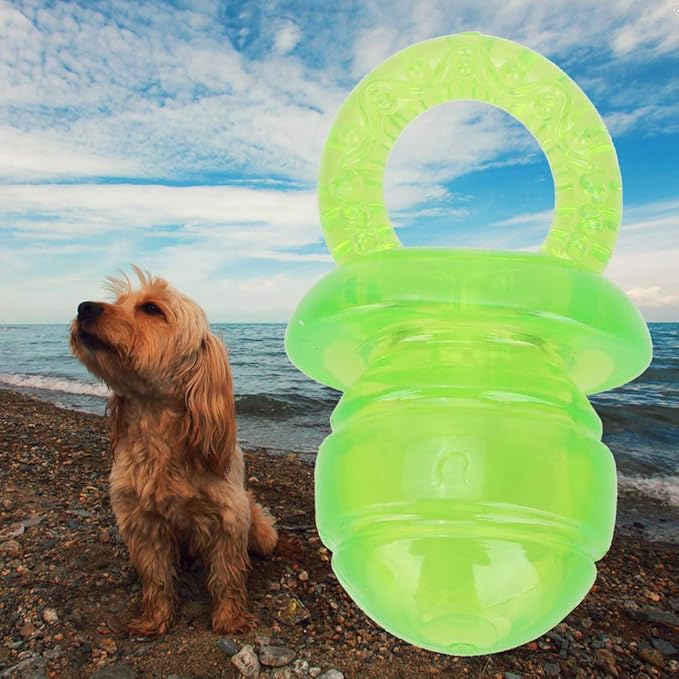 Pet Dog Chew Toy, 5PCS / Set Pacifier Shaped Pet Dogs Teether Teething Sounding Interactive Chew Toy Teeth Cleaning Interactive Training Play Toy for Pet Puppy Dog Supplies (Green)
