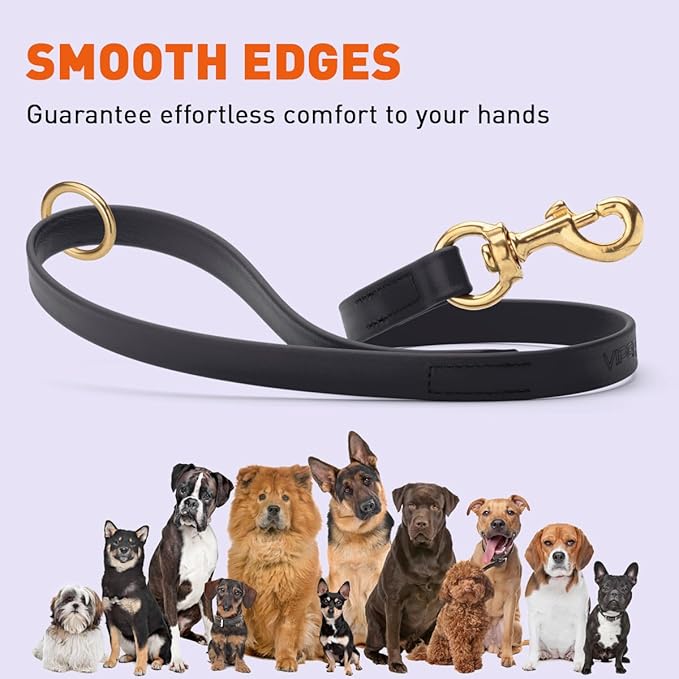 Viper Biothane K9 Working Dog Leash Waterproof Lead for Tracking Training Schutzhund Odor-Proof Long Line with Solid Brass Snap for Puppy Medium and Large Dogs 20in, Black