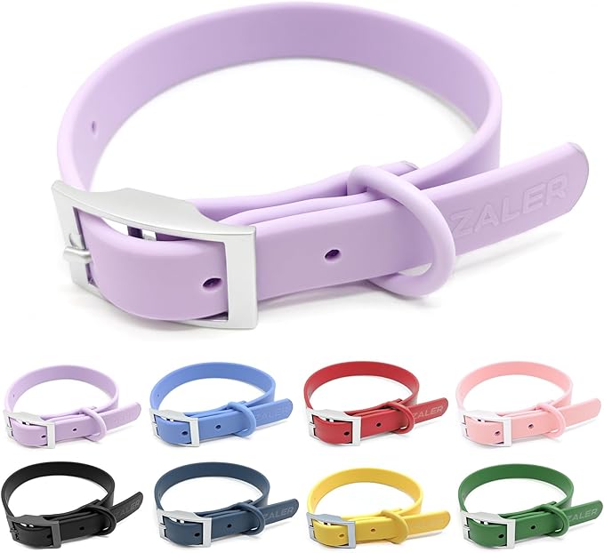 ZALER Waterproof Dog Collar, Adjustable Odor Proof Dog Collars Easy to Clean, Soft Comfortable Pet Collars for Large, Medium Small Dogs (Lilac Purple, XS(Length:7.5''-10''; Width:0.5''))
