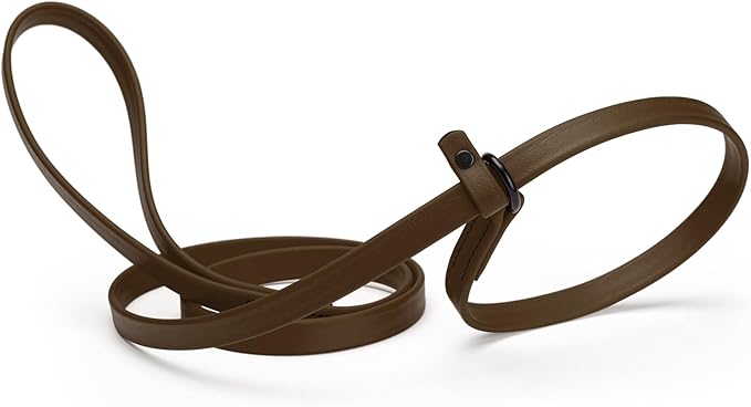 Dogline Biothane Slip Dog Leash - for Small, Medium and Large Dogs - Odor Free Slip Lead, Heavy Duty and Durable Material Kennel Lead - Dark Chocolate Brown - 7ft L x 5/8in W