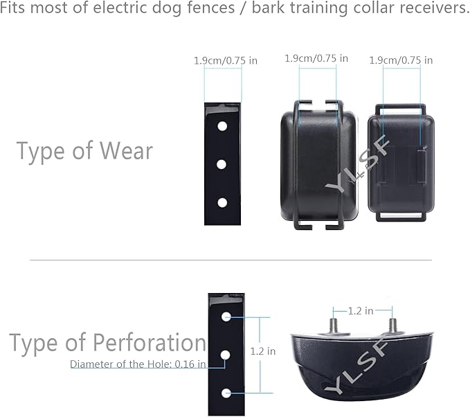 Quick Snap Bungee Dog Collar Strap with D Ring for Most of Electronic Training Shock Collar Receivers-Adjustable Durable Waterproof Odorless 3/4 Inch TPU Collar Replacement for Barking Fence