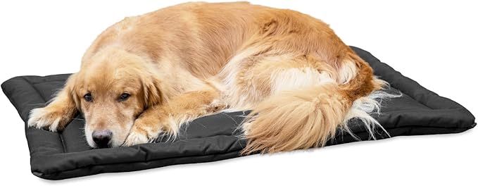 K9 Ballistics Tough Ripstop Dog Crate Pad - Durable, Machine Washable Kennel & Travel Mat for Large Dogs, 41 x 27 Fits 42" Wire Crates, Obsidian Black