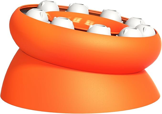 Interactive Cat Slow Feeder Bowl – Puzzle Bowl for Indoor Cats & Dogs, Kitten Puzzles Toys Treat Dispensing Food Dispenser (Orange)