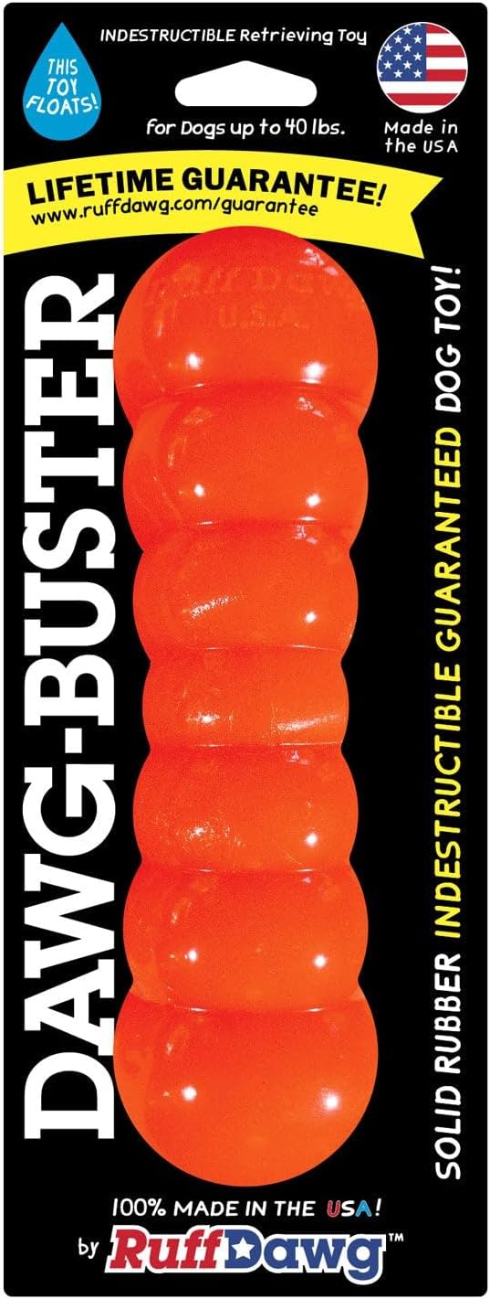 Ruff Dawg Dawg-Buster – Durable Dog Toy – Large, Tough Fetch Toy for Aggressive Chewers – High-Visibility Neon Colors – Floats, Bounces & Safe Play