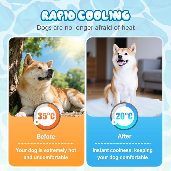 Dog Cooling Mat, 2025 Upgraded Pet Cooling Pad for Dogs Cats, Portable Dog Cool Bed for Summer, Non-Slip Washable, Ideal for Indoor Outdoor Use (XL)