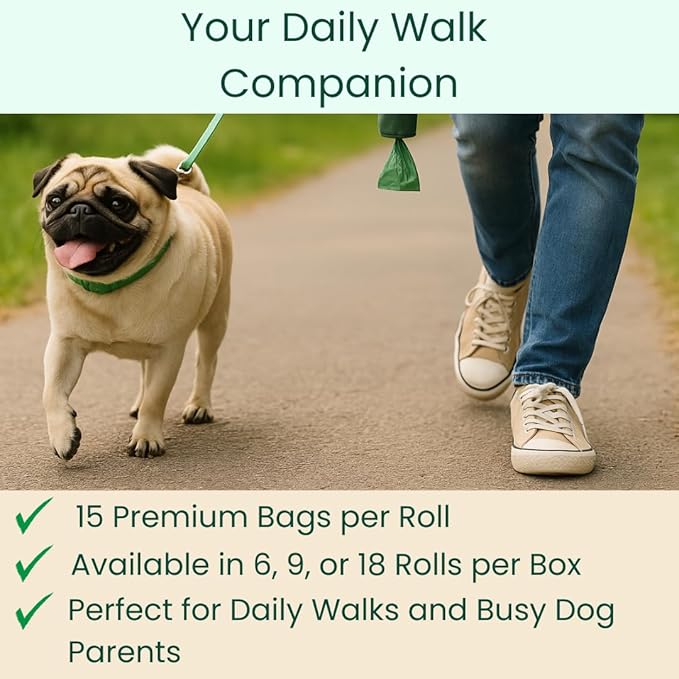 100% Certified Home Compostable Poop Bags (270 Count 18 Rolls), Plant Based, Extra Thick (20 Micron) Leak Proof, Unscented Standard Size 9 X 13'', ASTM D6400 & EN 13432 Compliant