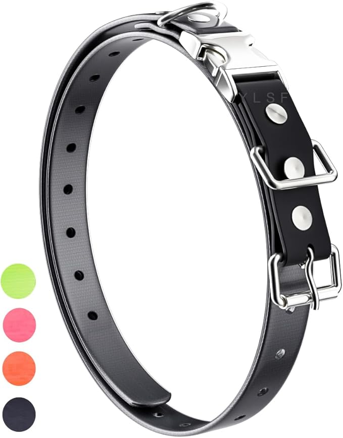Quick Snap Bungee Dog Collar Strap with D Ring for Most of Electronic Training Shock Collar Receivers-Adjustable Durable Waterproof Odorless 3/4 Inch TPU Collar Replacement for Barking Fence