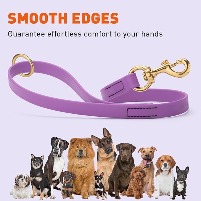 Viper Biothane K9 Working Dog Leash Waterproof Lead for Tracking Training Schutzhund Odor-Proof Long Line with Solid Brass Snap for Puppy Medium and Large Dogs 20in, Amethyst Purple