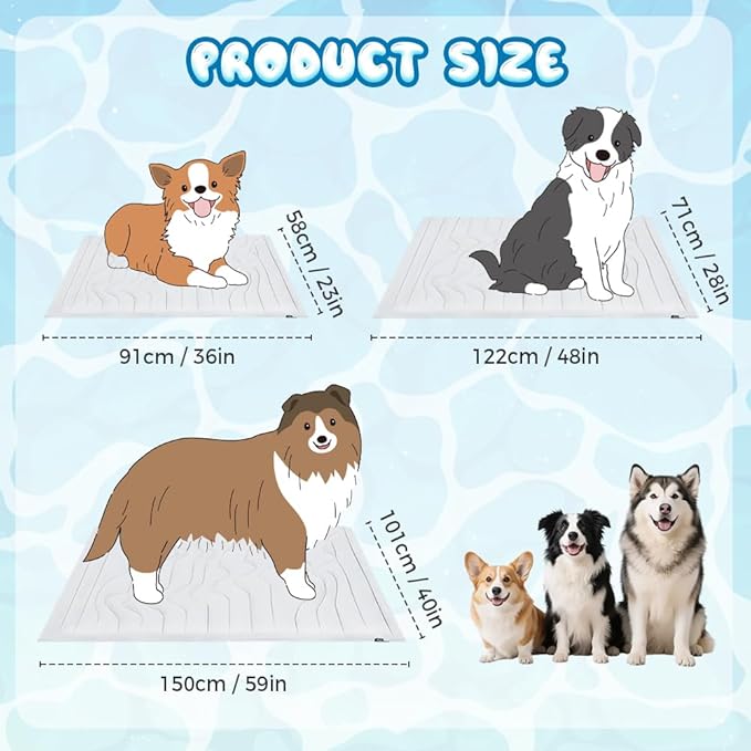 Cooling Mat for Dogs Cats, 2025 New Dog Cooling Mat Pet Cool Pad, Portable Dog Cool Beds for Summer Indoor Outdoor, Non-Slip, Washable (Large)