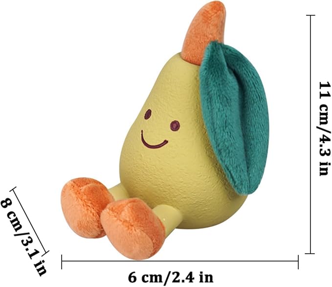 Playful Paws Fruit Dog Chew Toys Interactive Dog Toy with Squeak and Latex Plush Dog Toys for Puppies Small and Medium Dogs (Pear)