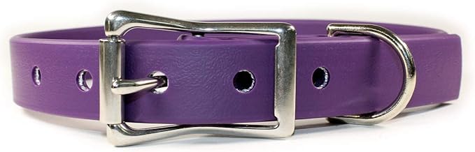 Waterproof Dog Collar (Medium: 14"-18", Purple)
