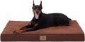 Bedfolks Orthopedic Dog Bed for Jumbo Dogs - Egg Foam Dog Crate Bed with Removable Waterproof Cover, Pet Bed Mat Suitable for Dogs and Pets Up to 150 lbs (54 x 44 x 4 inches, Brown)