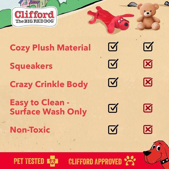 Plush Squeaky Dog Toy – Soft Crinkle Dog Toy with Squeaker for Small Dogs and Puppies –Puppy Plush Chew Toys, Cute Toys for for Puppies with Squeaker (Skinny Furry Friend)