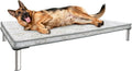 FXW TitanNest Chew-Proof Elevated Dog Bed, Raised Cot for Indoor/Outdoor/Camping Use, Durable & Waterproof Cooling Pet Bed with Exclusive Cover for Large Dogs, 47.0" L x 29.0" W x 7.3" H, Black